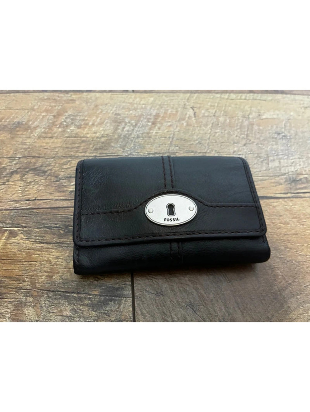 Fossil Black Leather Trifold Wallet